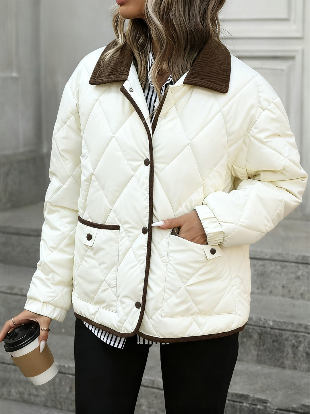 Julie | Elegant Diamond Quilted Puffer Jacket Women