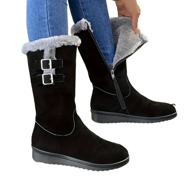 Kathleen | Cozy Tall Buckle Snow Boots Women