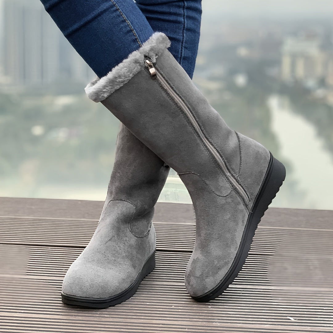 Kathleen | Cozy Tall Buckle Snow Boots Women