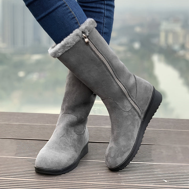 Kathleen | Cozy Tall Buckle Snow Boots Women