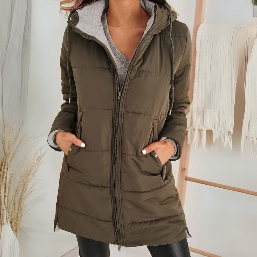 Kathleen | Long Hooded Quilted Puffer Jacket Women