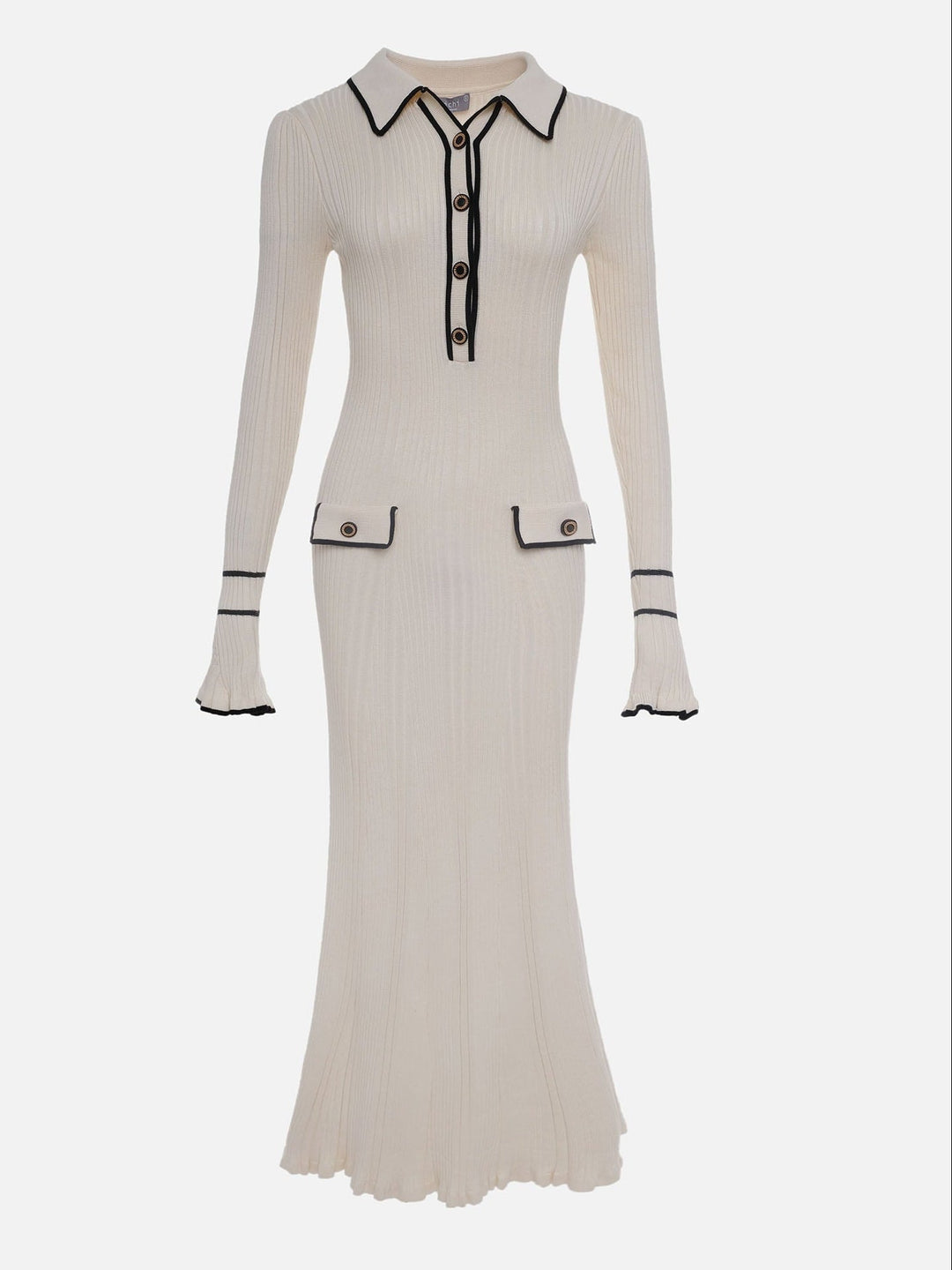 Kathryn | Cozy Ribbed Long Sleeve Midi Sweater Dress