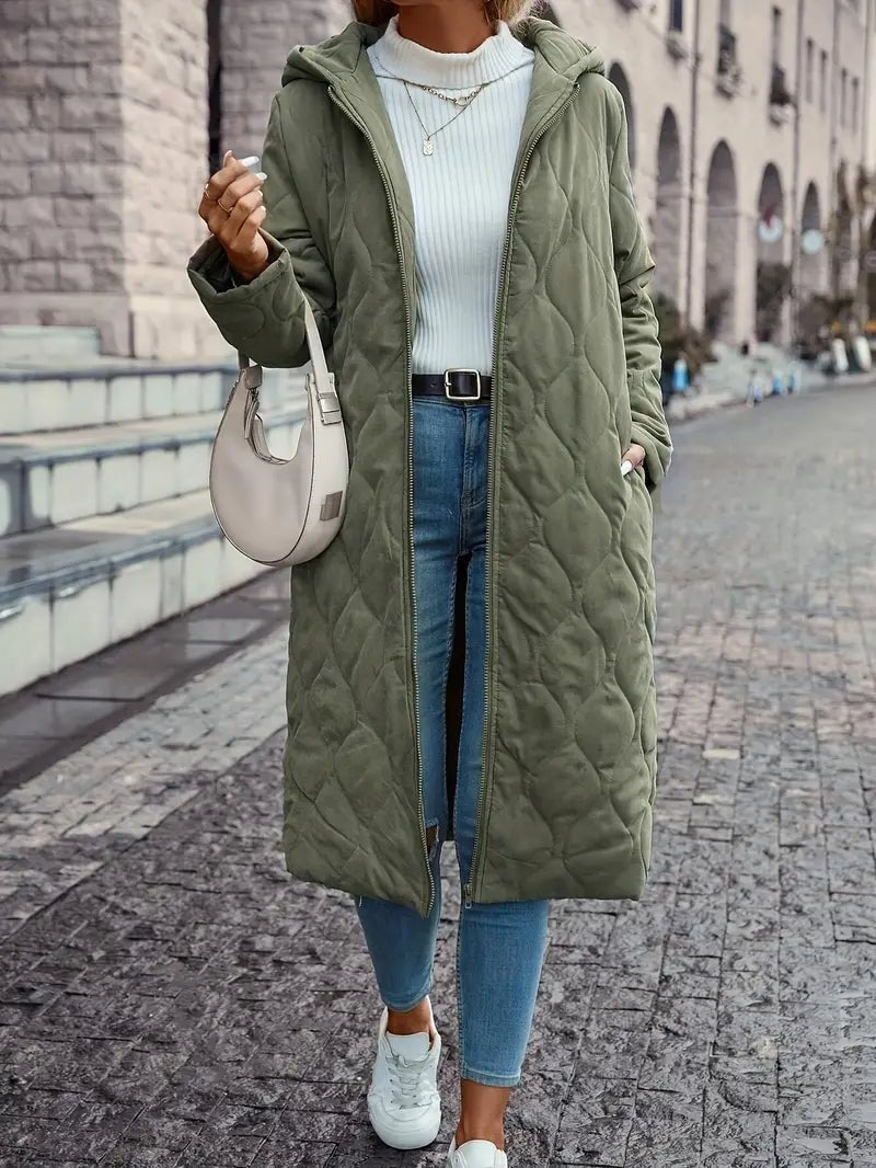 Kayla | Long Hooded Quilted Puffer Jacket Women