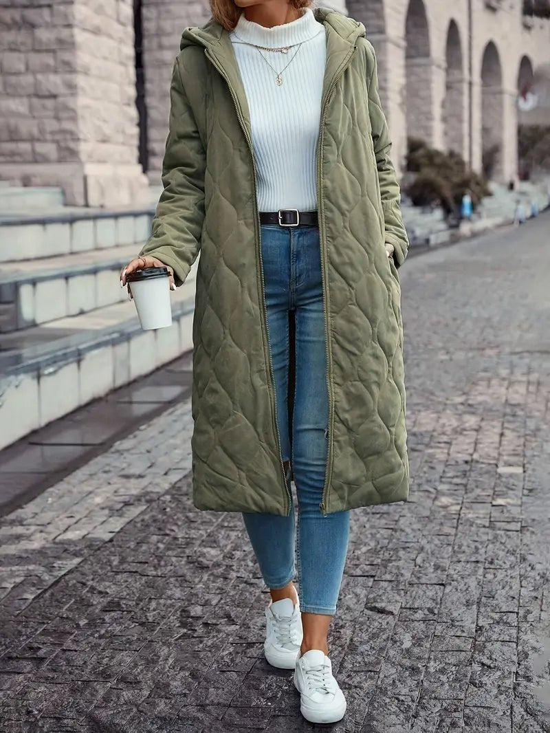 Kayla | Long Hooded Quilted Puffer Jacket Women
