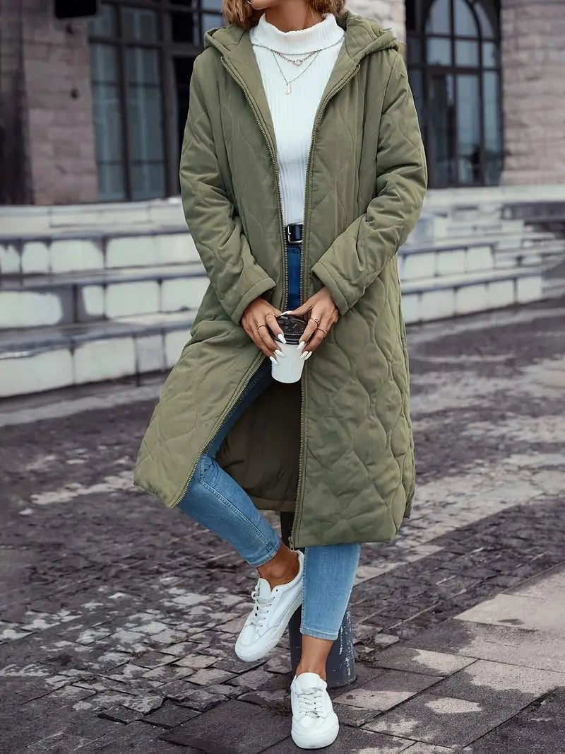 Kayla | Long Hooded Quilted Puffer Jacket Women