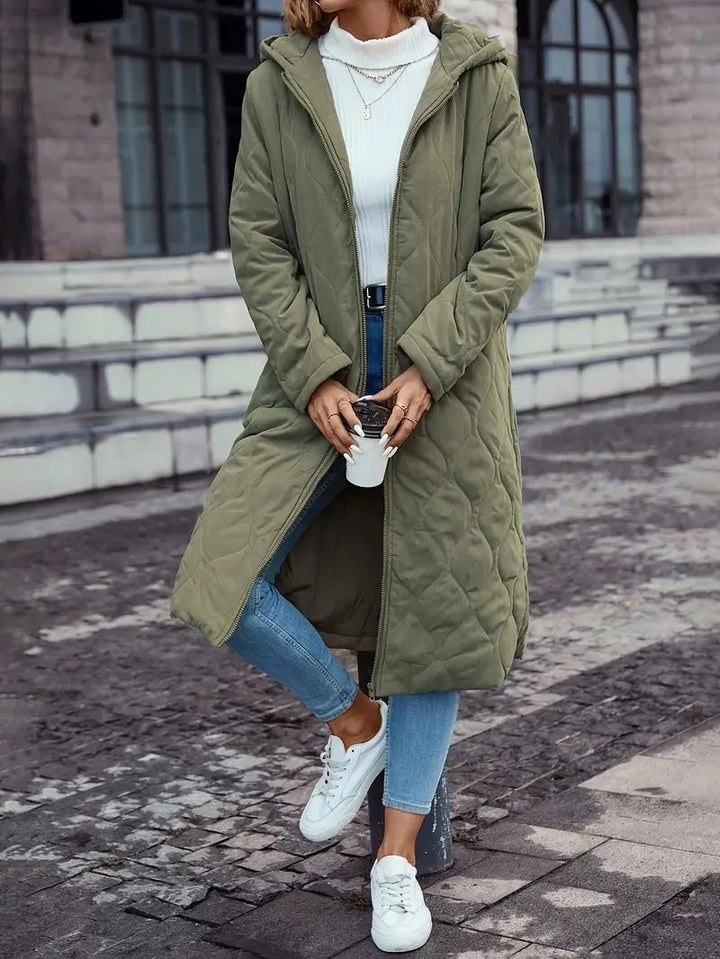 Kayla | Long Hooded Quilted Puffer Jacket Women