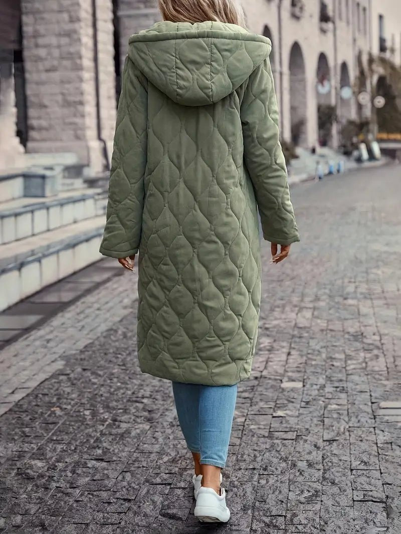 Kayla | Long Hooded Quilted Puffer Jacket Women