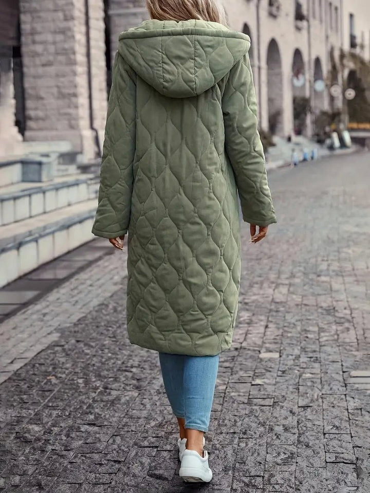 Kayla | Long Hooded Quilted Puffer Jacket Women