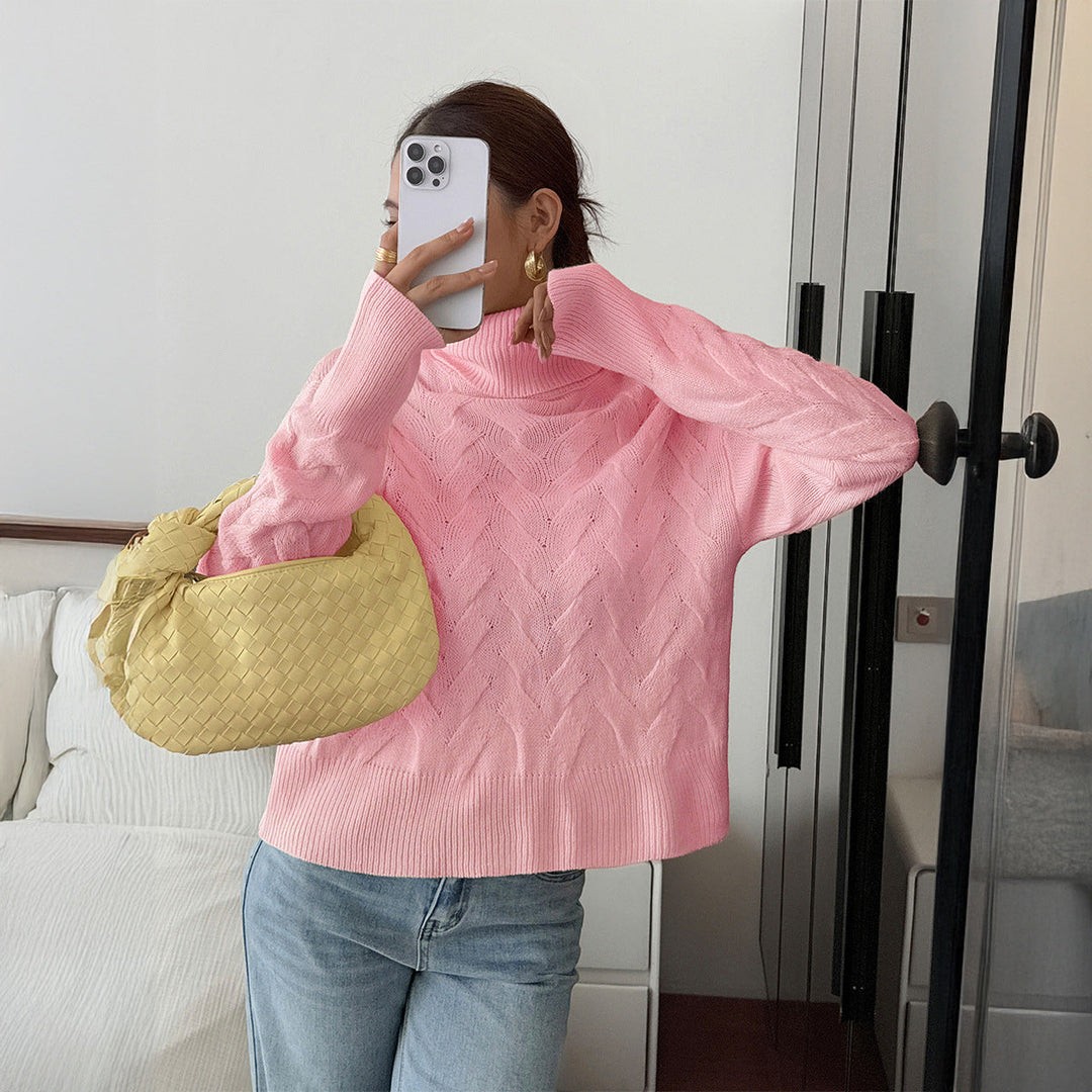 Kayla | Refined Oversized Turtleneck Chunky Cable Knit Sweater