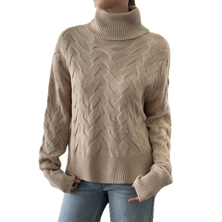 Kayla | Refined Oversized Turtleneck Chunky Cable Knit Sweater