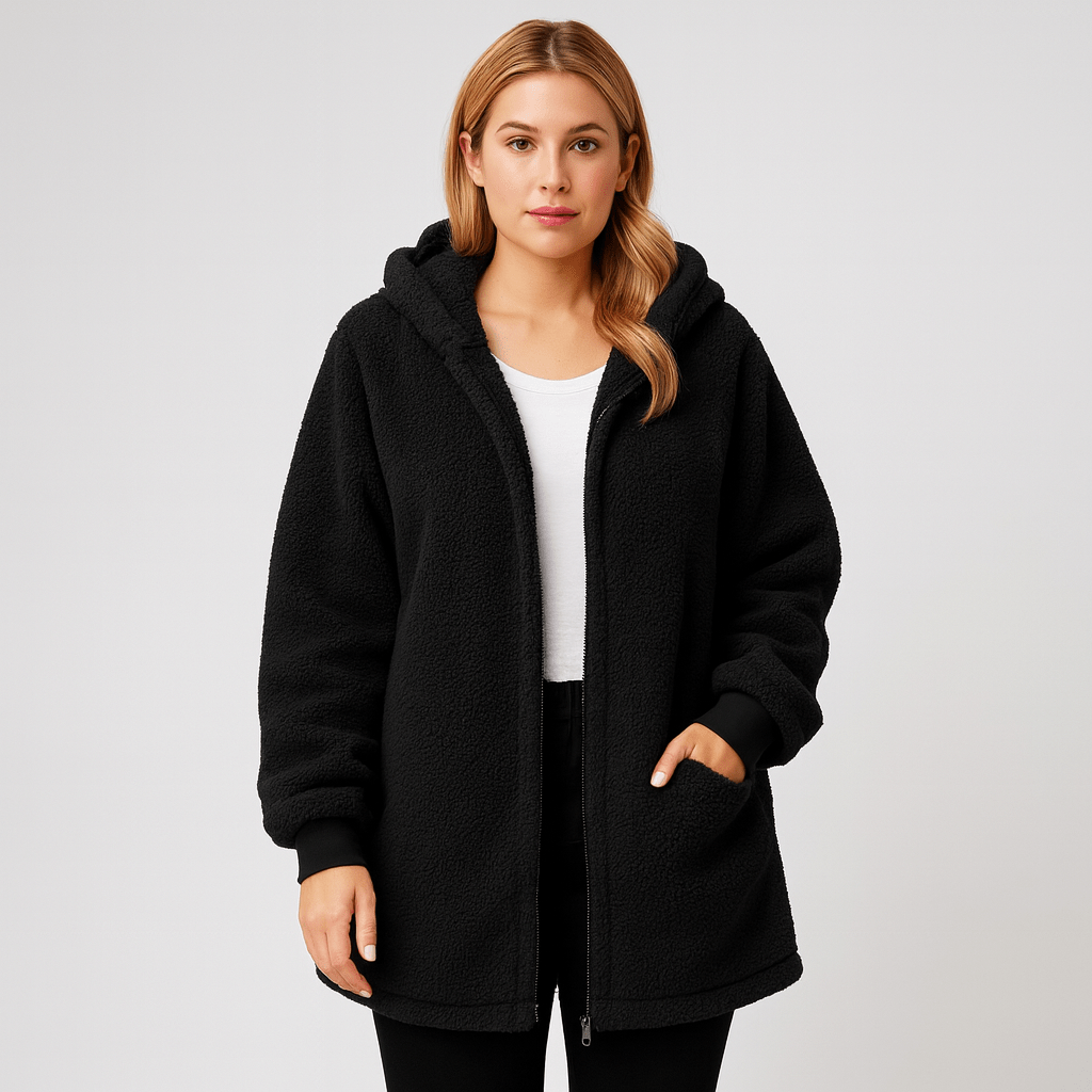 Kelly | Chic Hooded Longline Sherpa Jacket Women