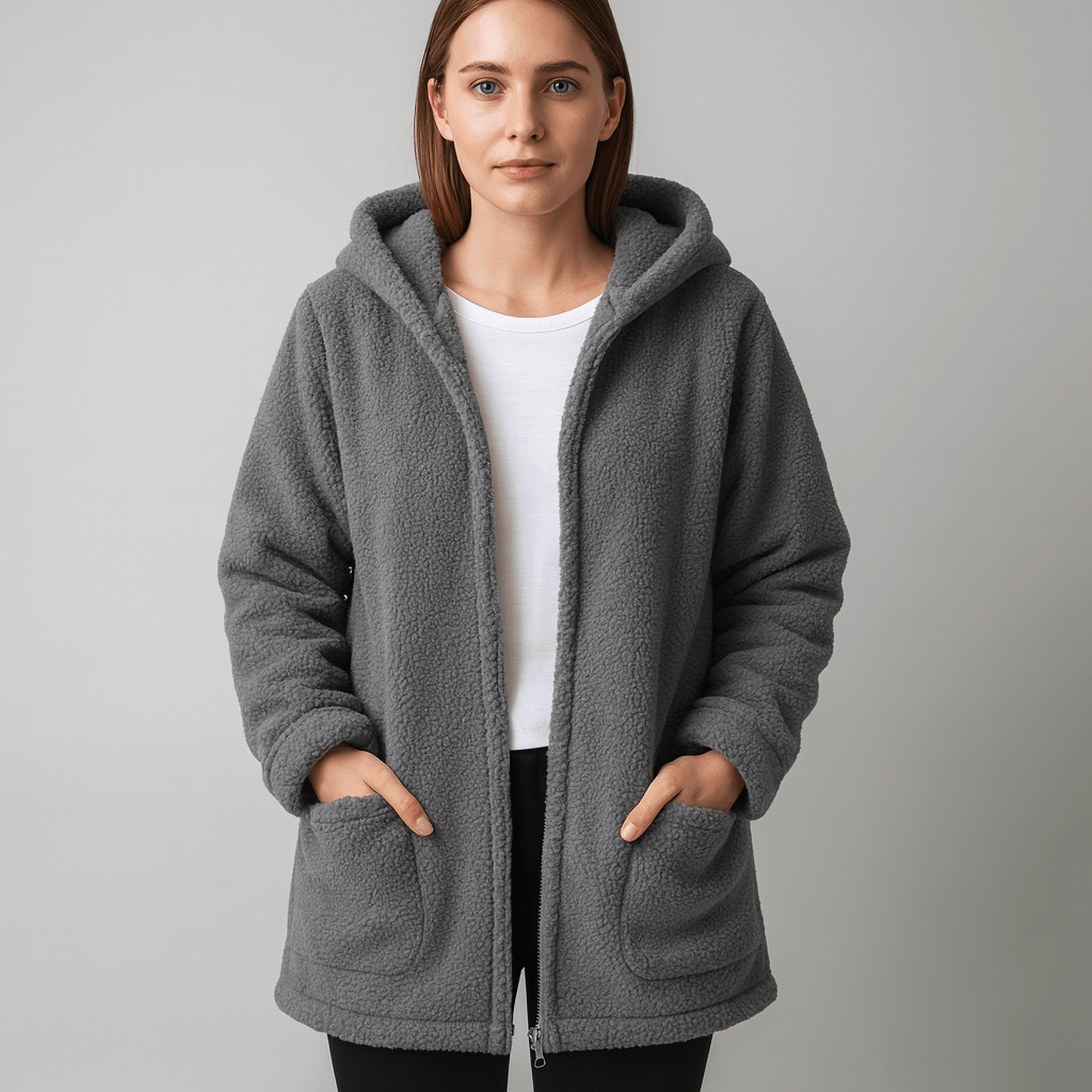 Kelly | Chic Hooded Longline Sherpa Jacket Women