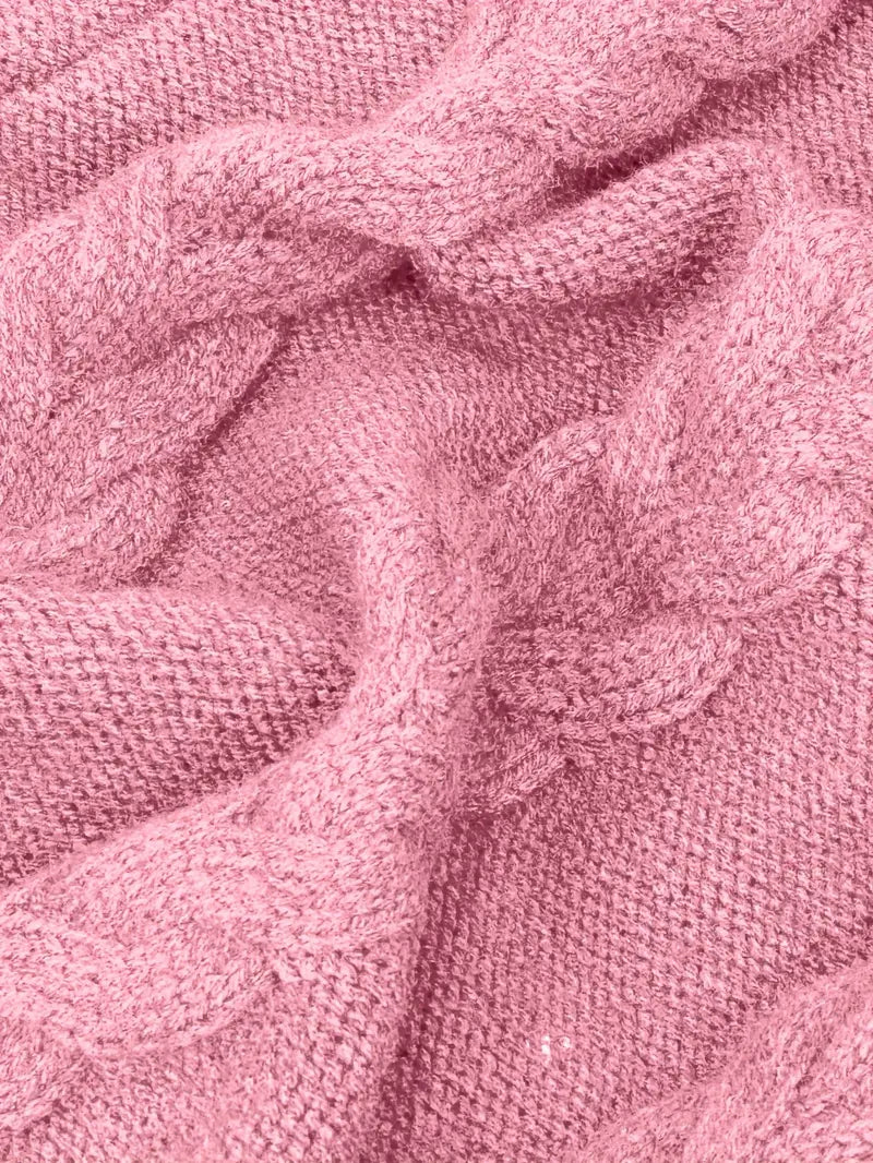 Kimberly | Chic Long Turtleneck Chunky Cable Knit Sweater