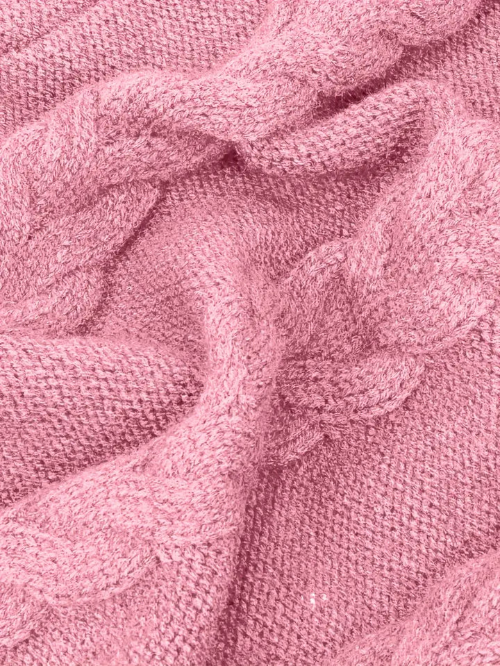 Kimberly | Chic Long Turtleneck Chunky Cable Knit Sweater