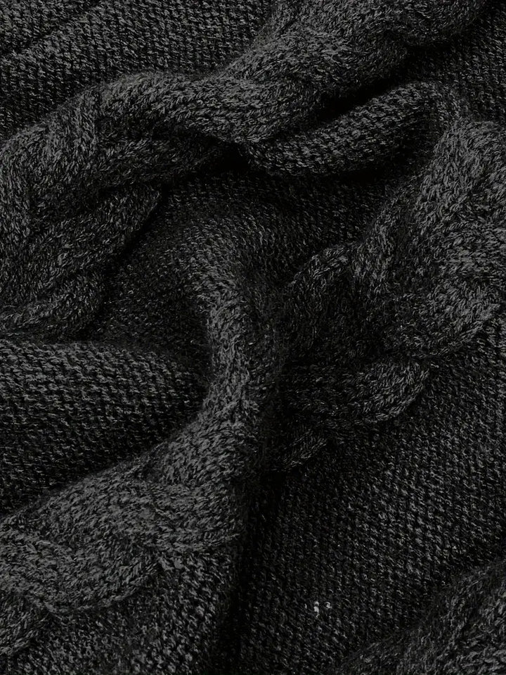 Kimberly | Chic Long Turtleneck Chunky Cable Knit Sweater