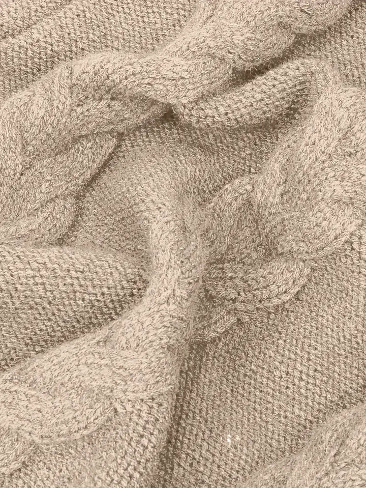 Kimberly | Chic Long Turtleneck Chunky Cable Knit Sweater