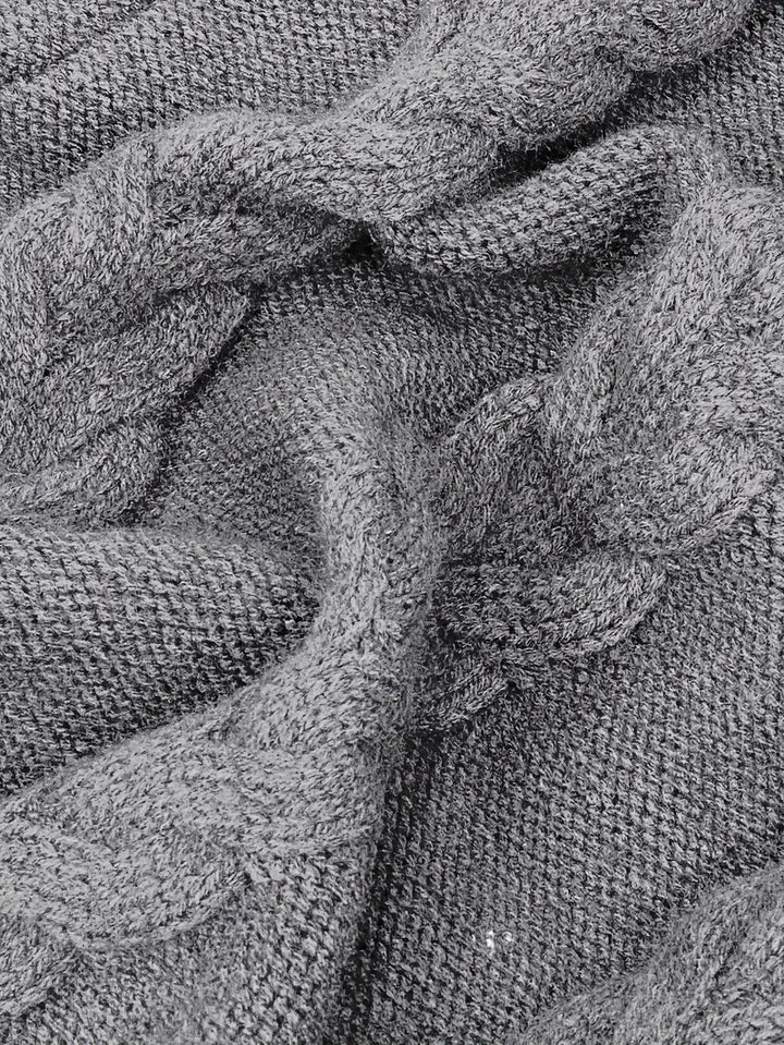 Kimberly | Chic Long Turtleneck Chunky Cable Knit Sweater
