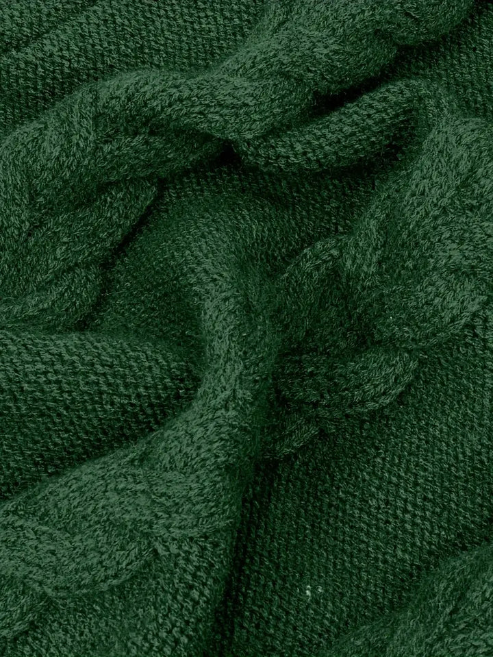 Kimberly | Chic Long Turtleneck Chunky Cable Knit Sweater