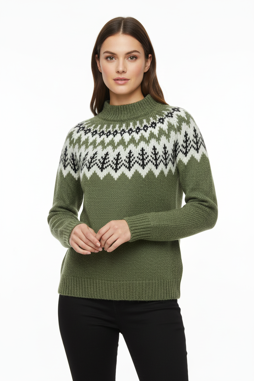 Kimberly | Fair Isle Crewneck Christmas Sweater Women