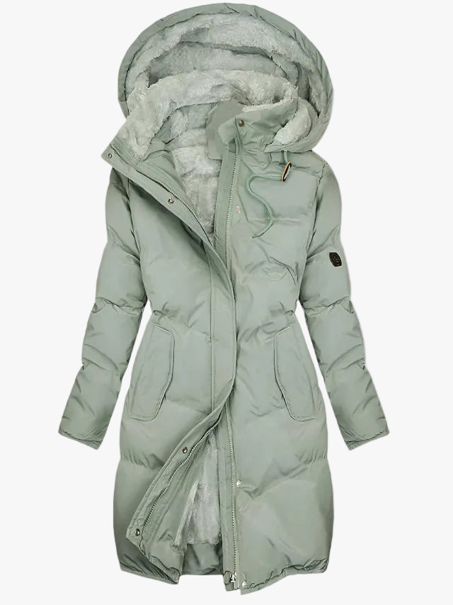 Lisa | Long Quilted Hooded Puffer Jacket Women