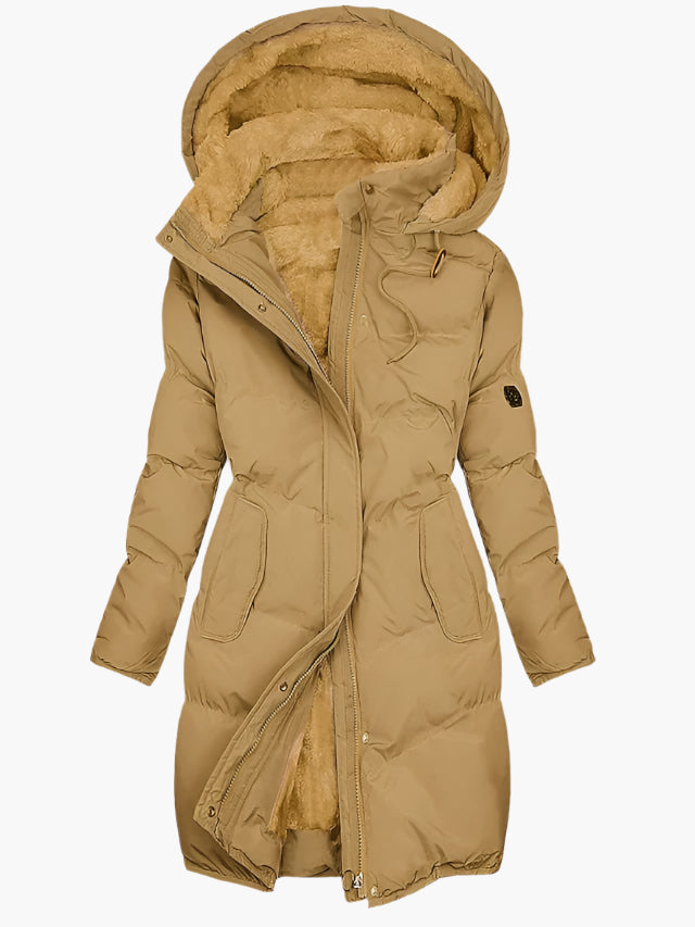 Lisa | Long Quilted Hooded Puffer Jacket Women