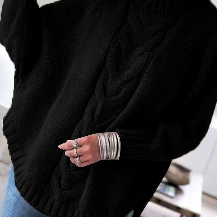 Margaret | Effortless Oversized High Neck Chunky Cable Knit Sweater