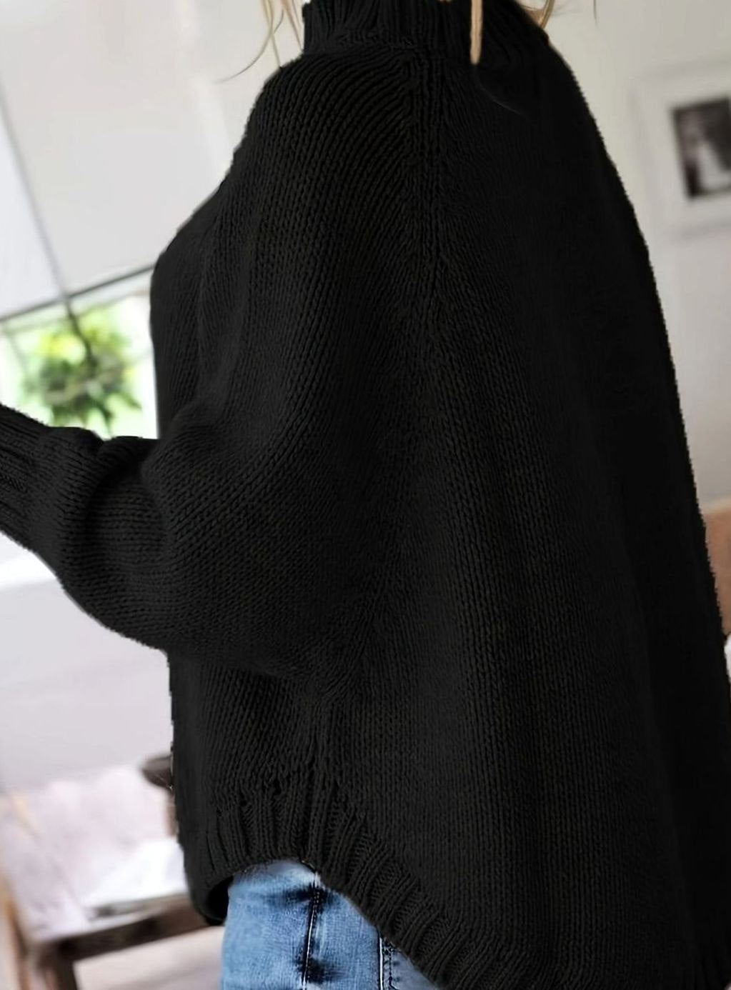 Margaret | Effortless Oversized High Neck Chunky Cable Knit Sweater