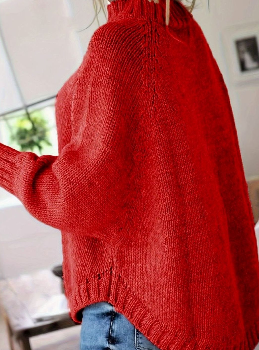 Margaret | Effortless Oversized High Neck Chunky Cable Knit Sweater