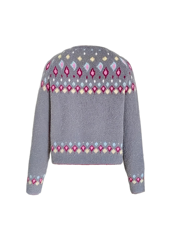 Margaret | Timeless V-Neck Fair Isle Cardigan Womens