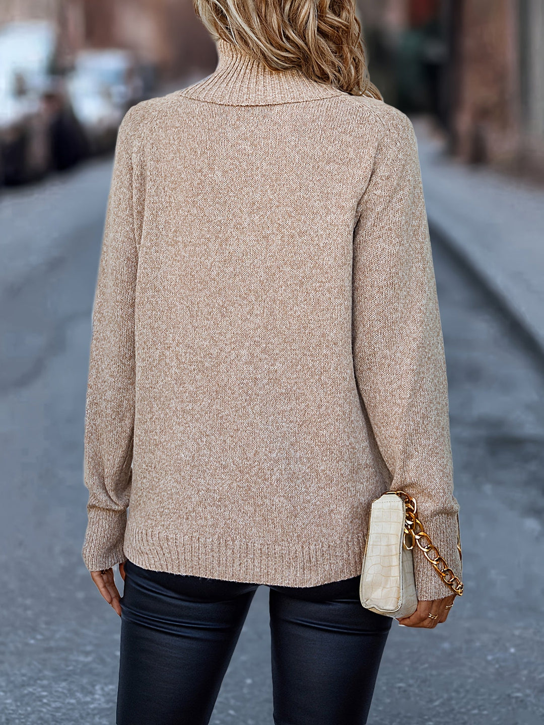 Maria | Classic Raglan Long Sleeve Turtleneck Sweater