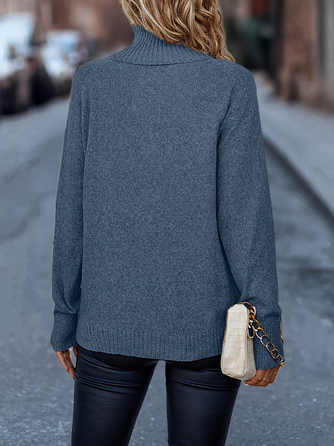 Maria | Classic Raglan Long Sleeve Turtleneck Sweater