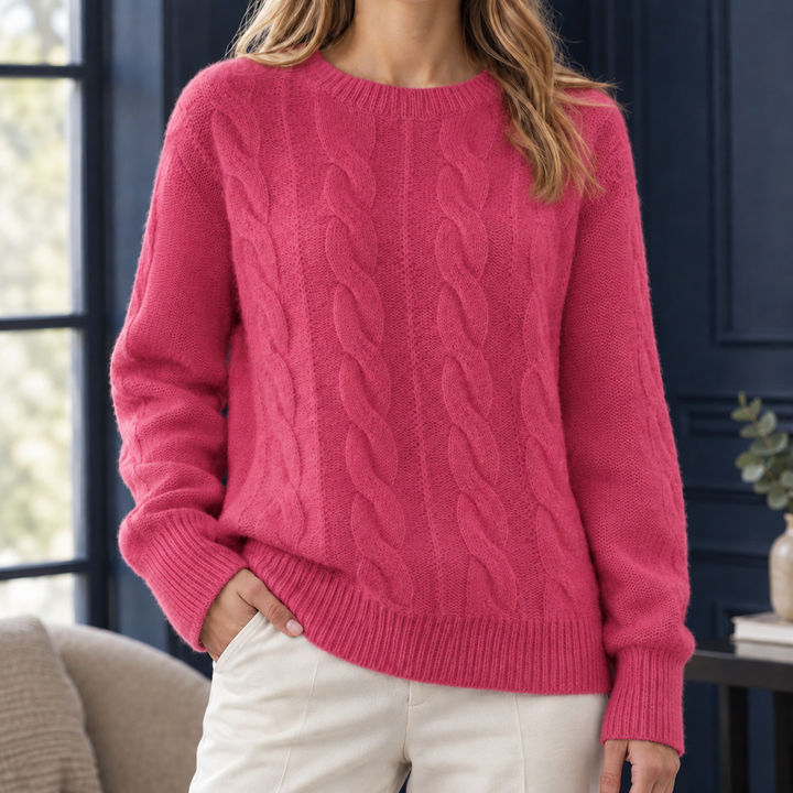 Marilyn | Cozy Crewneck Chunky Cable Knit Sweater