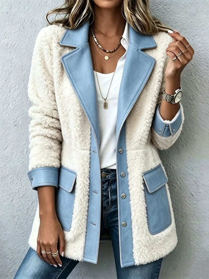 Martha | Relaxed Longline Button Front Sherpa Jacket Women