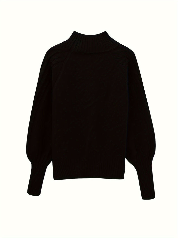 Megan | Relaxed Mock Neck Chunky Cable Knit Sweater