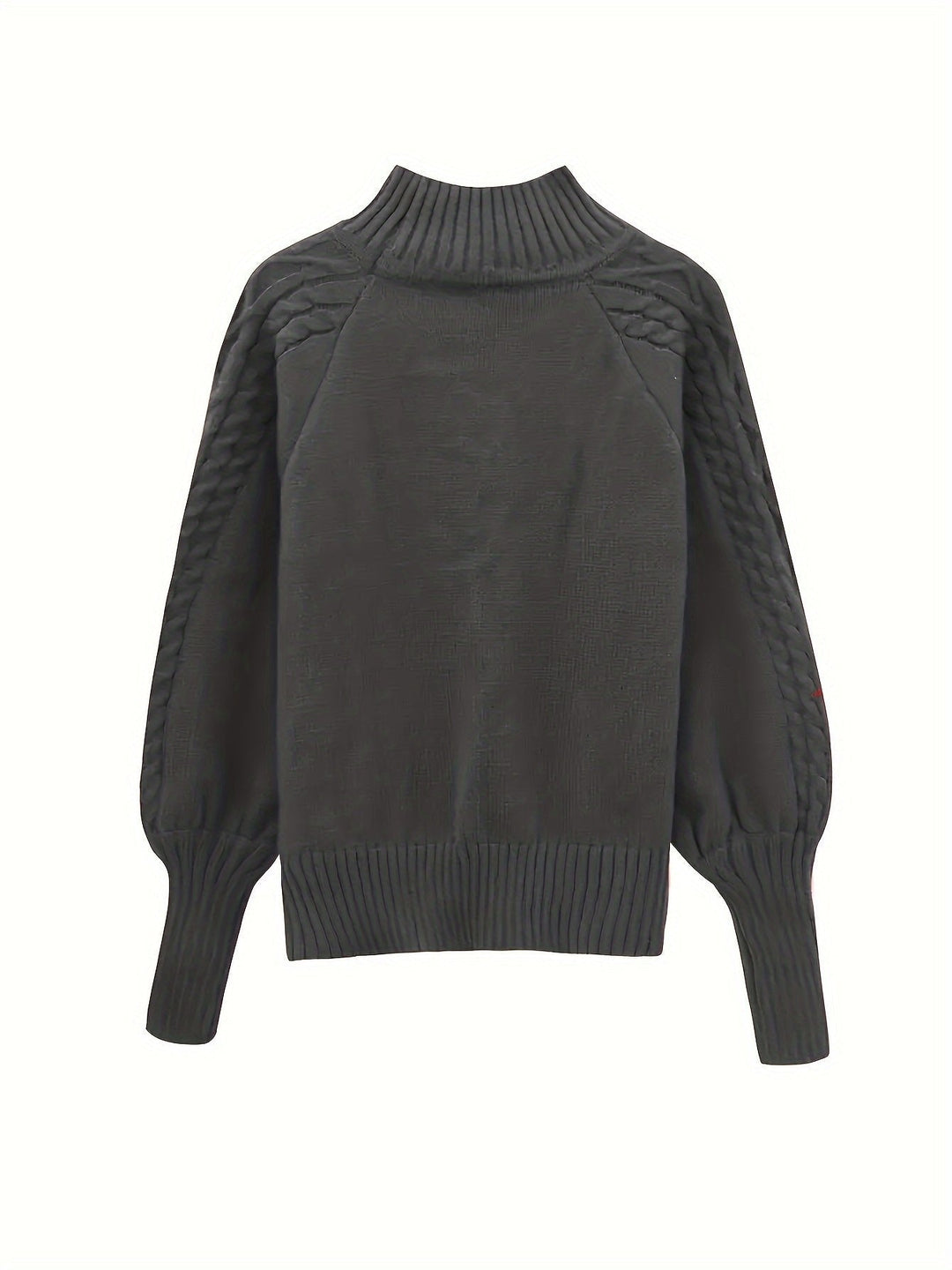 Megan | Relaxed Mock Neck Chunky Cable Knit Sweater