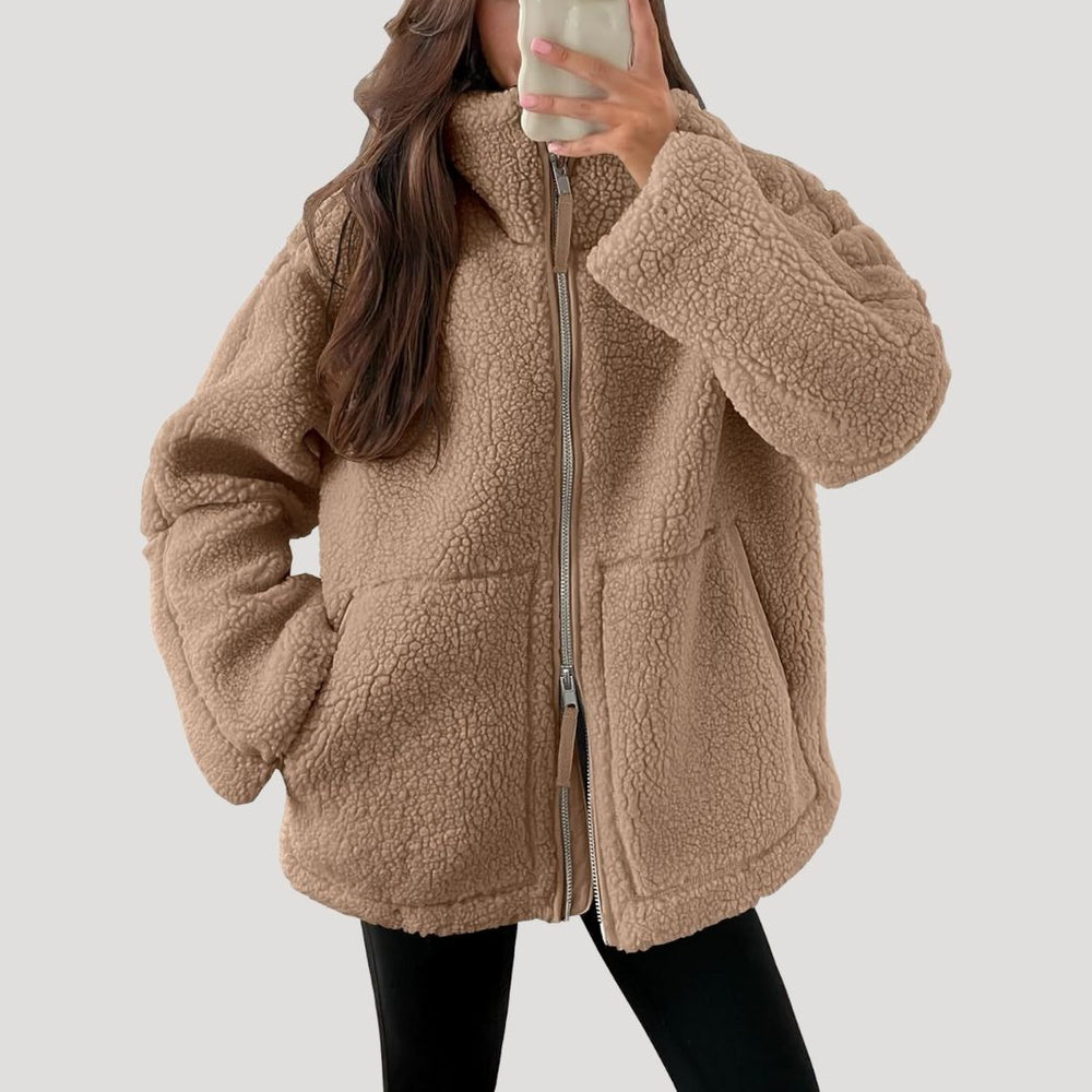 Michelle | Oversized Zip Up Sherpa Jacket Women