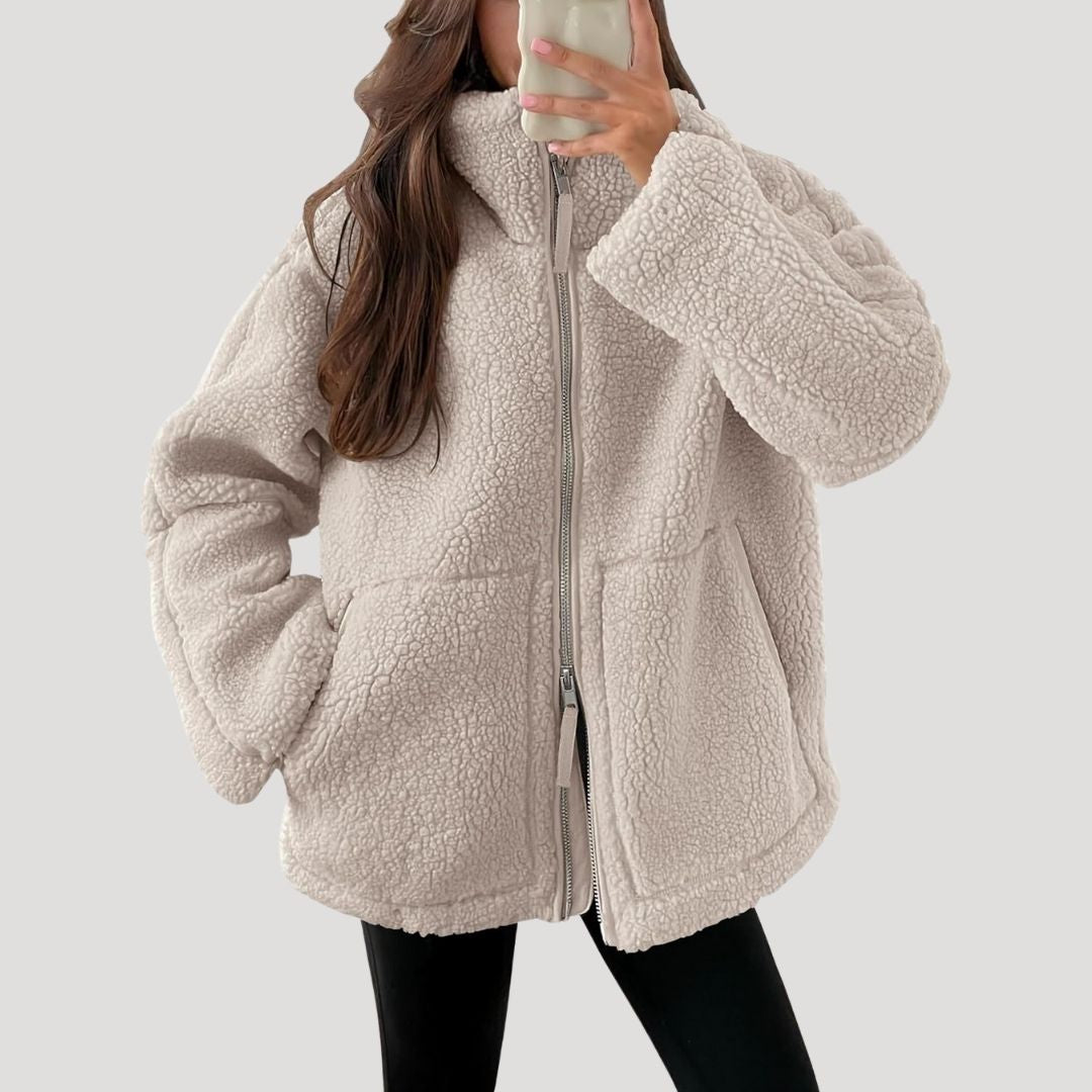 Michelle | Oversized Zip Up Sherpa Jacket Women