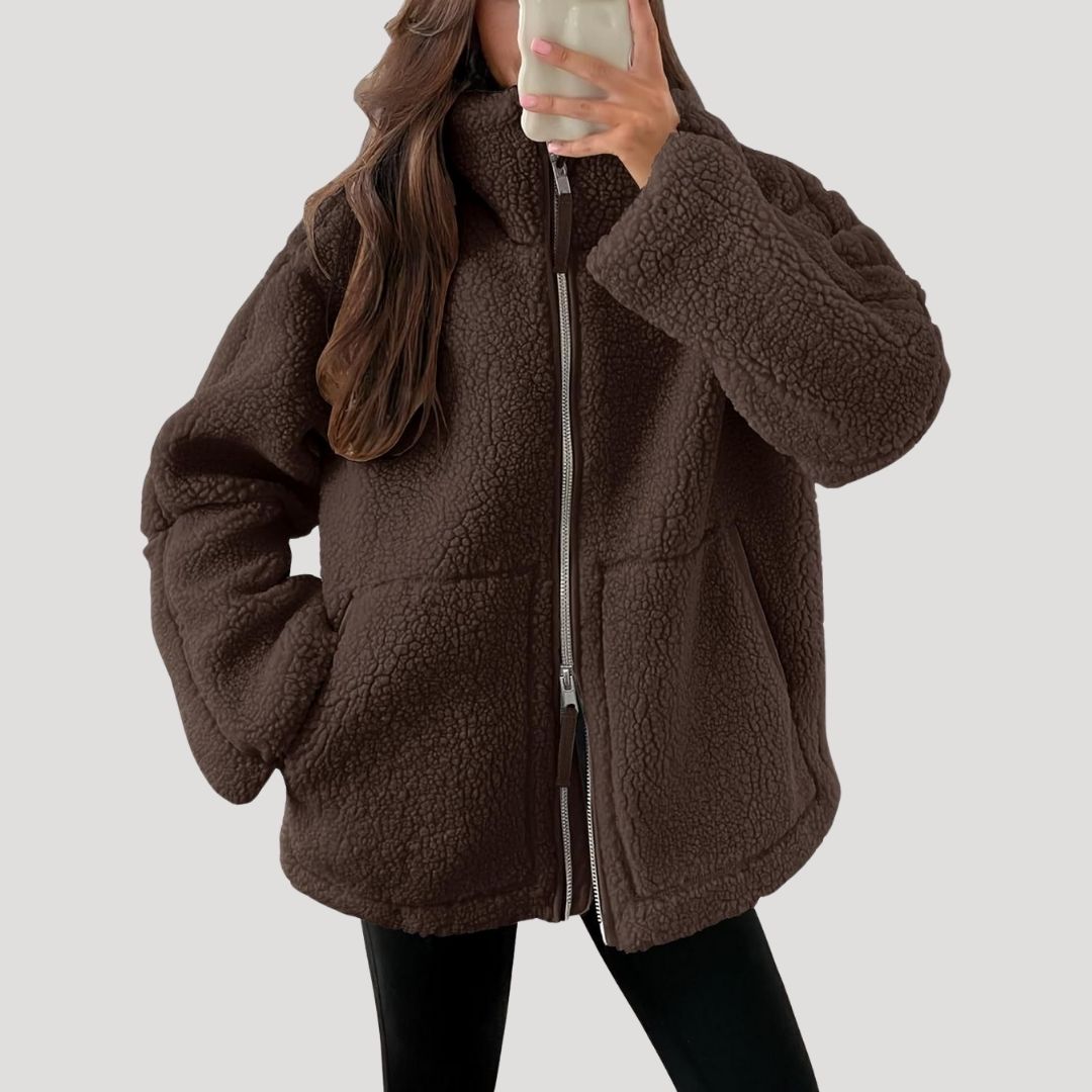 Michelle | Oversized Zip Up Sherpa Jacket Women