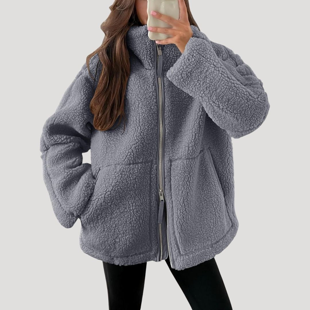 Michelle | Oversized Zip Up Sherpa Jacket Women