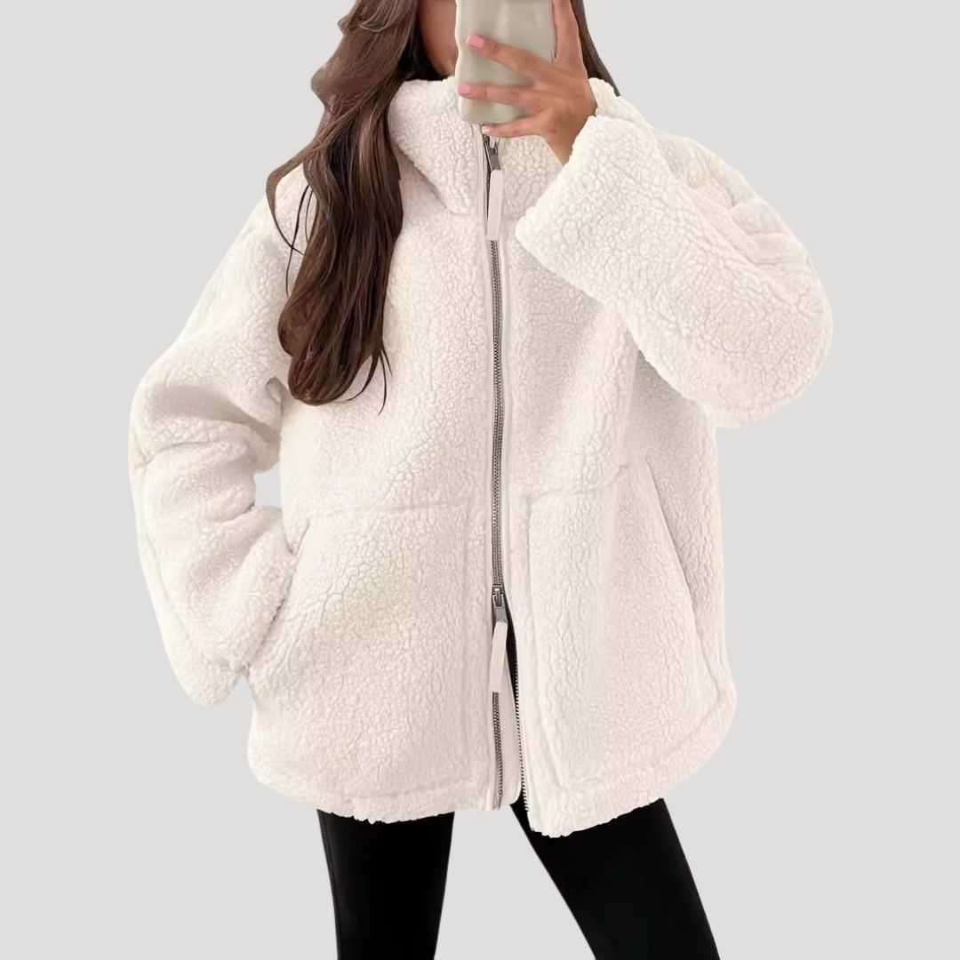 Michelle | Oversized Zip Up Sherpa Jacket Women