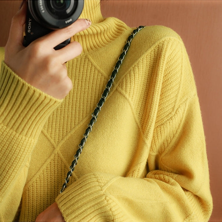 Natalie | Refined Diamond Knit Turtleneck Sweater