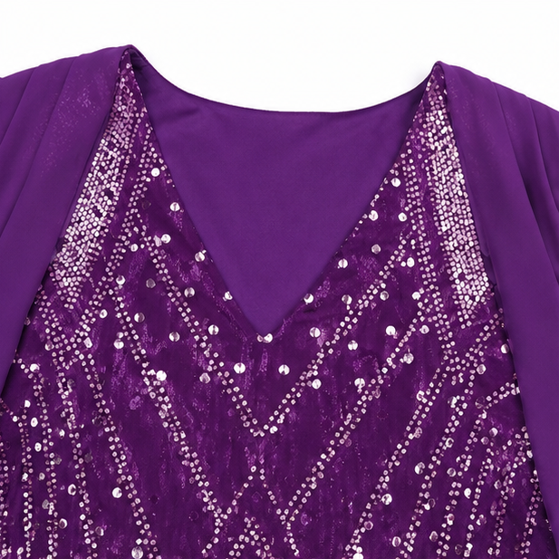 Nicole | Two-Piece Sequin-Look Christmas Dress with Jacket