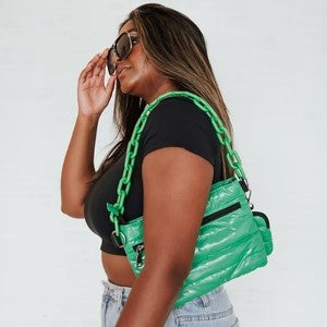 Bag- Nova Nylon Chain Crossbody-Emerald