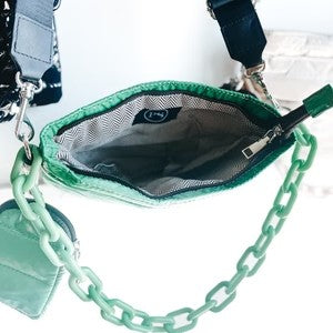 Bag- Nova Nylon Chain Crossbody-Emerald