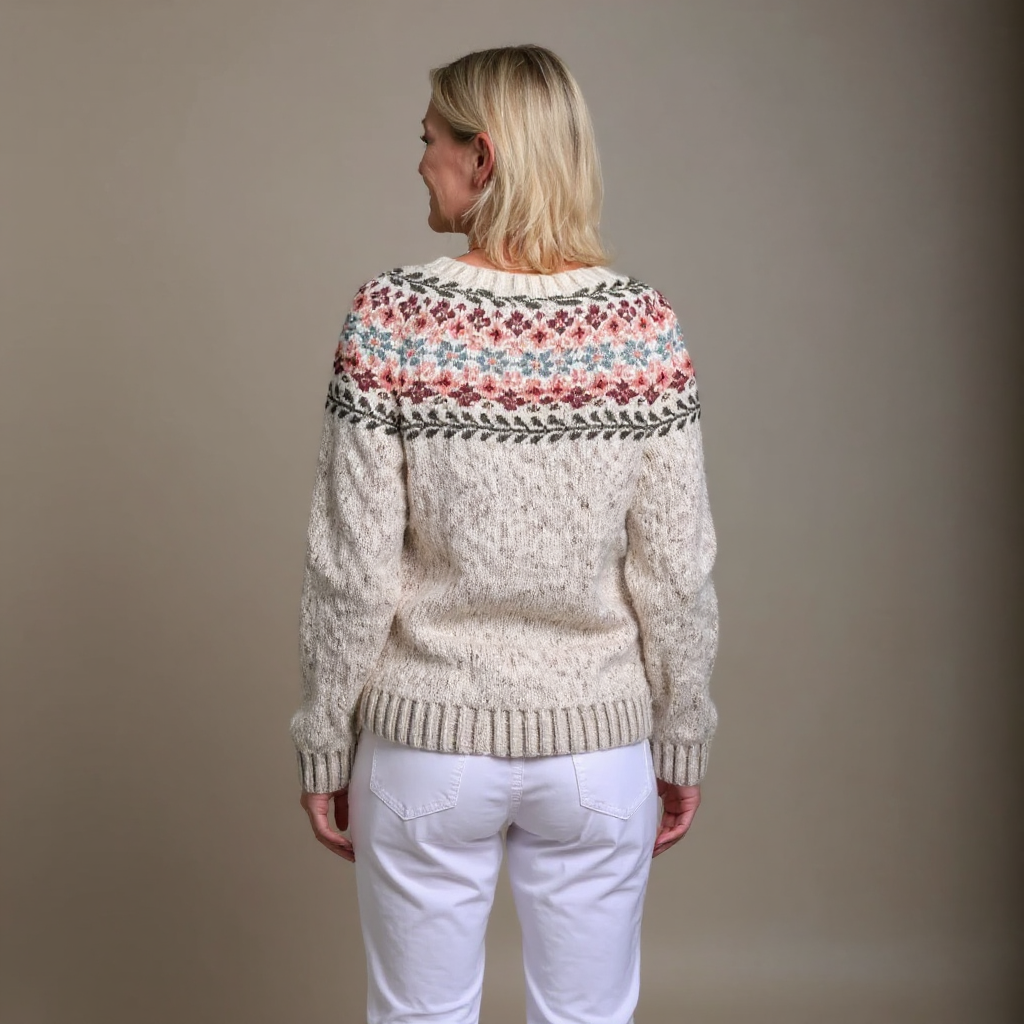 Olivia | Refined Fair Isle Cardigan Womens Button Front Sweater