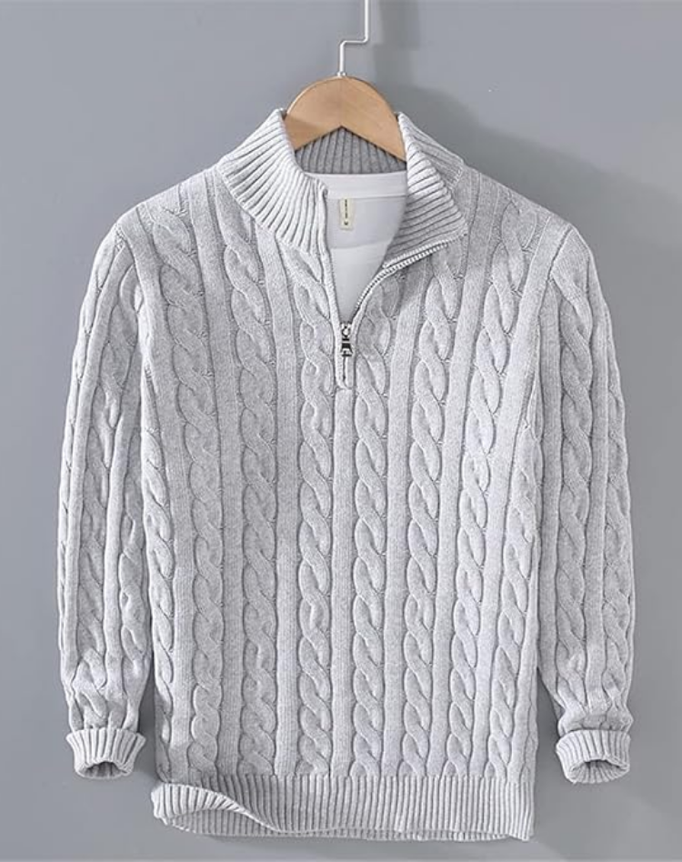Patrick | Cable Knit Half-Zip Mens Knit Sweater