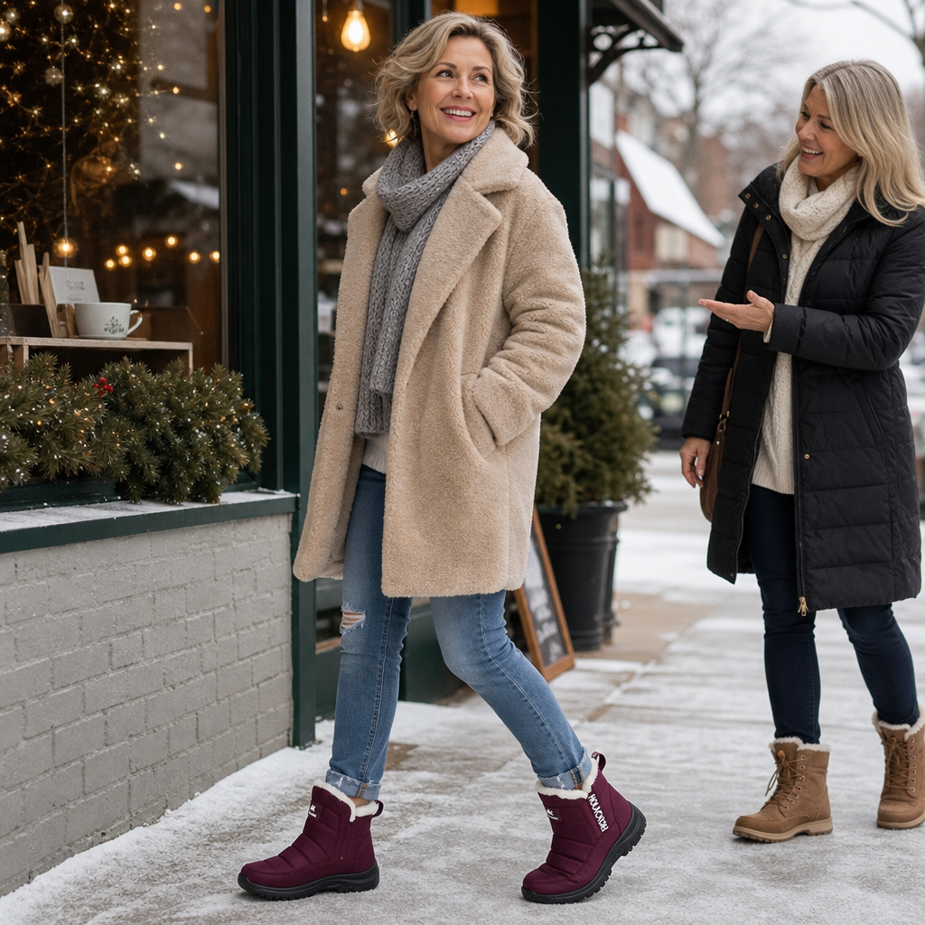 Rebecca | Quilted Pull-On Ankle Snow Boots Women