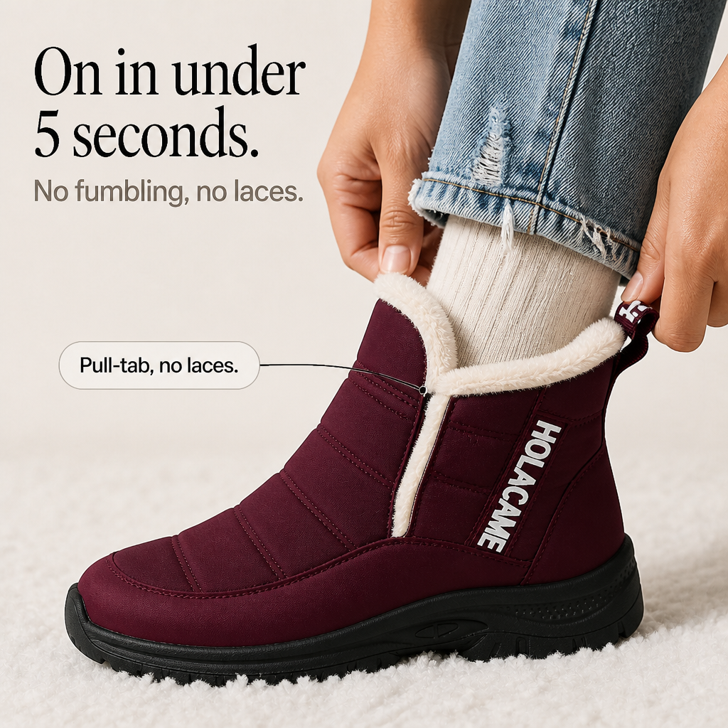 Rebecca | Quilted Pull-On Ankle Snow Boots Women