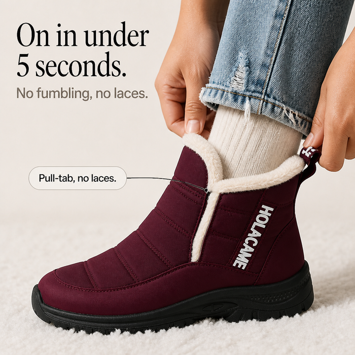Rebecca | Quilted Pull-On Ankle Snow Boots Women