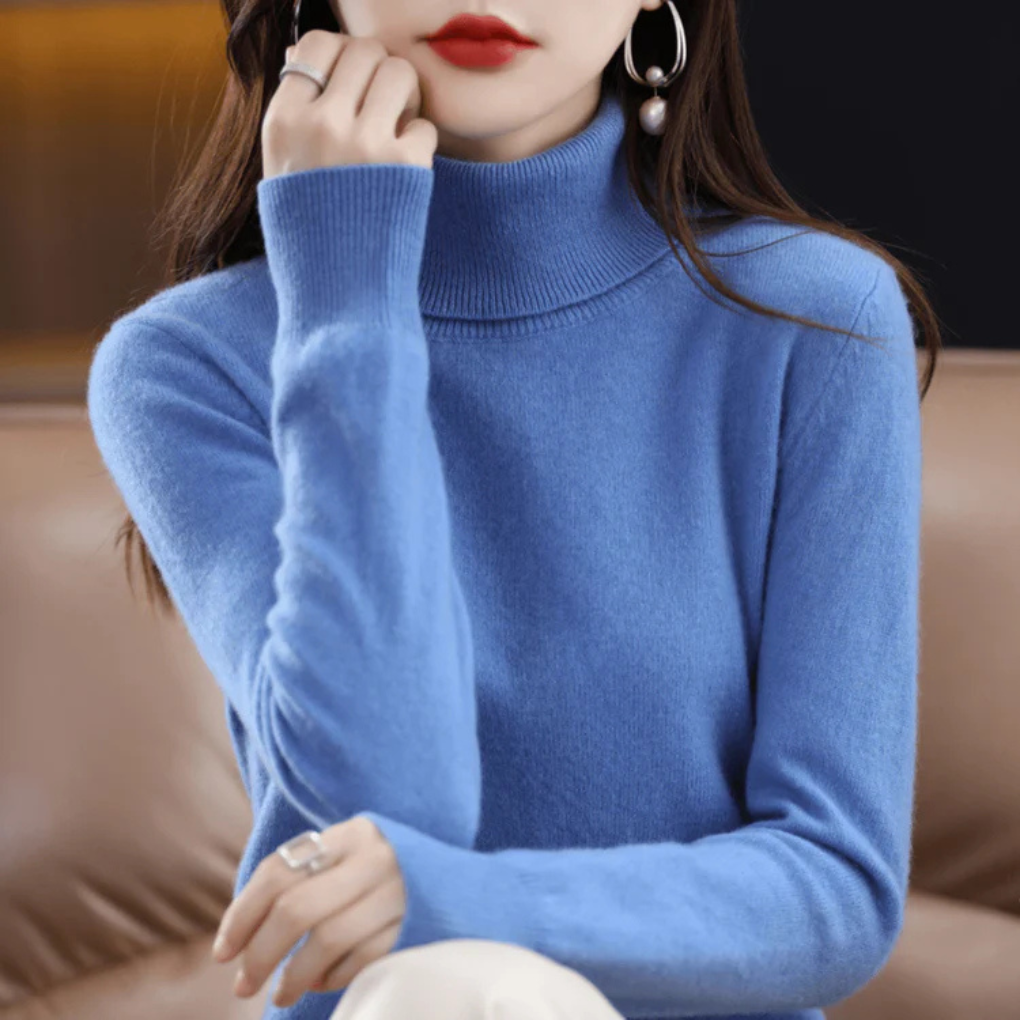 Samantha | Stylish Fine Knit Long Sleeve Turtleneck Sweater